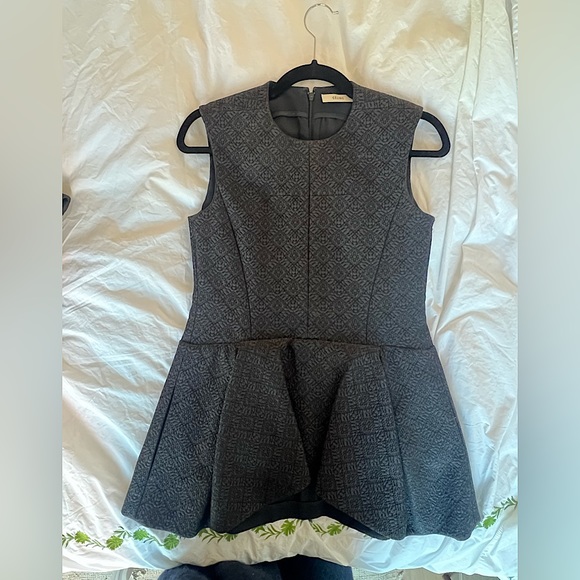 OLD CELINE Phoebe Philo black cotton jacquard waterfall peplum top FR34 XS - Picture 4 of 6